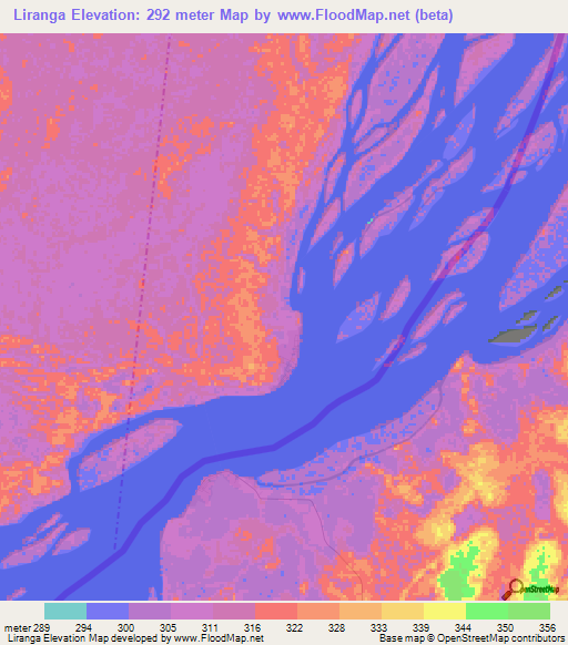 Liranga,Congo (Brazzaville) Elevation Map