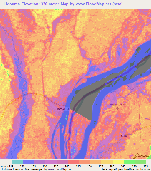 Lidouma,Congo (Brazzaville) Elevation Map