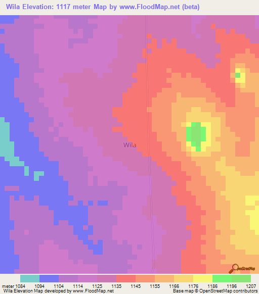 Wila,Uganda Elevation Map