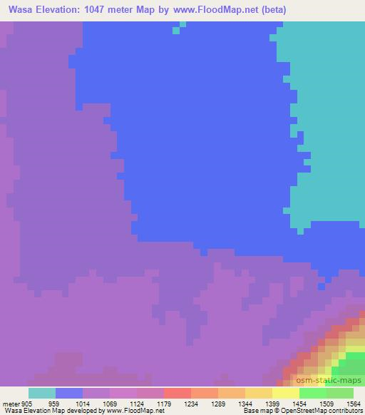 Wasa,Uganda Elevation Map
