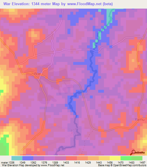 War,Uganda Elevation Map
