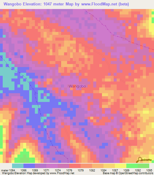 Wangobo,Uganda Elevation Map