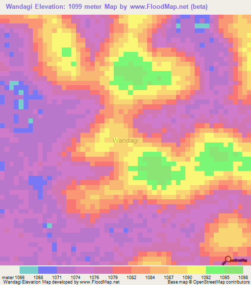 Wandagi,Uganda Elevation Map