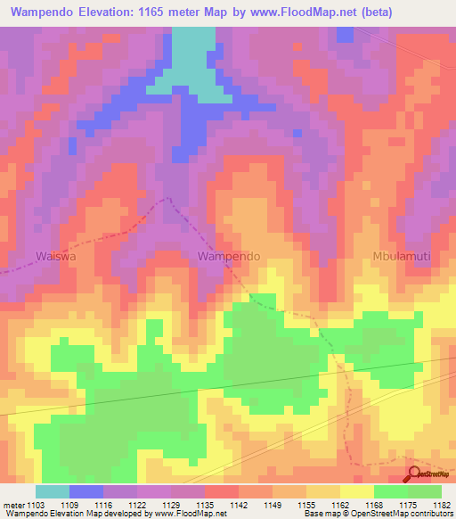 Wampendo,Uganda Elevation Map
