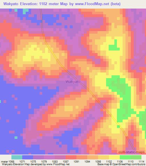 Wakyato,Uganda Elevation Map