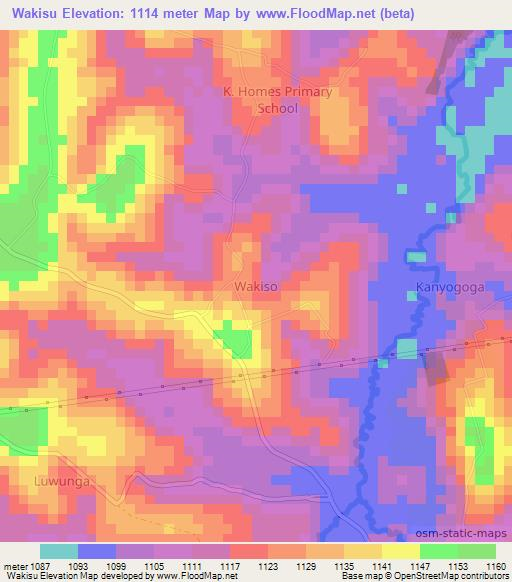 Wakisu,Uganda Elevation Map