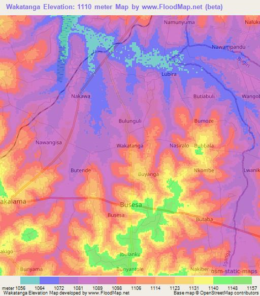 Wakatanga,Uganda Elevation Map