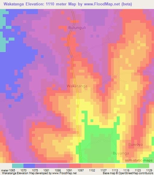 Wakatanga,Uganda Elevation Map