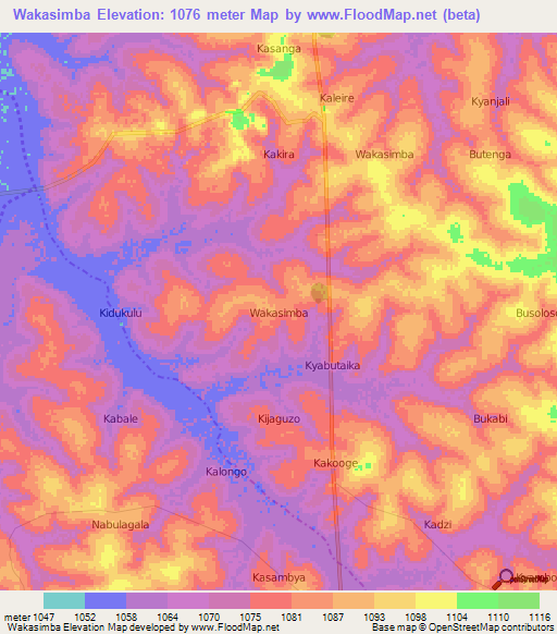 Wakasimba,Uganda Elevation Map