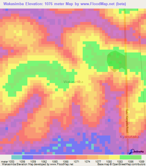 Wakasimba,Uganda Elevation Map