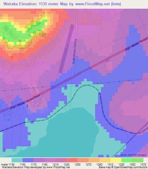 Wairaka,Uganda Elevation Map