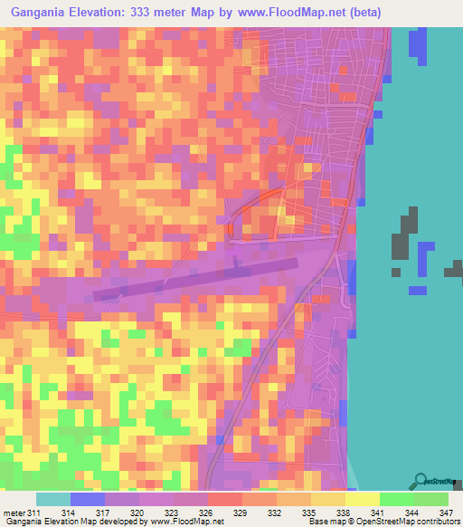 Gangania,Congo (Brazzaville) Elevation Map