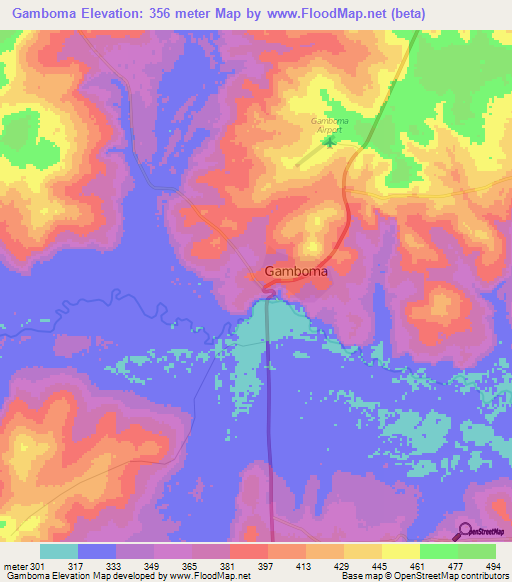 Gamboma,Congo (Brazzaville) Elevation Map