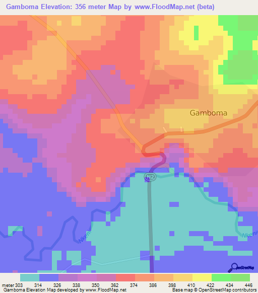 Gamboma,Congo (Brazzaville) Elevation Map