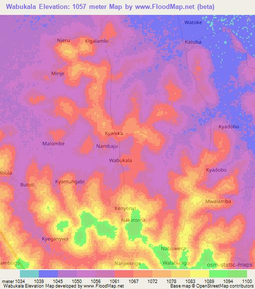 Wabukala,Uganda Elevation Map