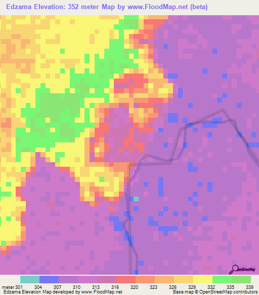 Edzama,Congo (Brazzaville) Elevation Map