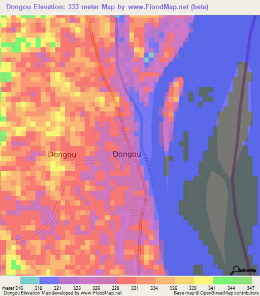 Dongou,Congo (Brazzaville) Elevation Map