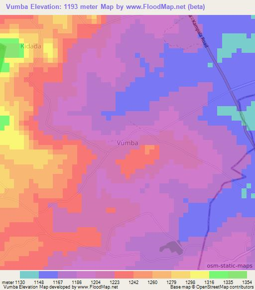 Vumba,Uganda Elevation Map