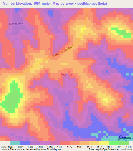 Vumba,Uganda Elevation Map