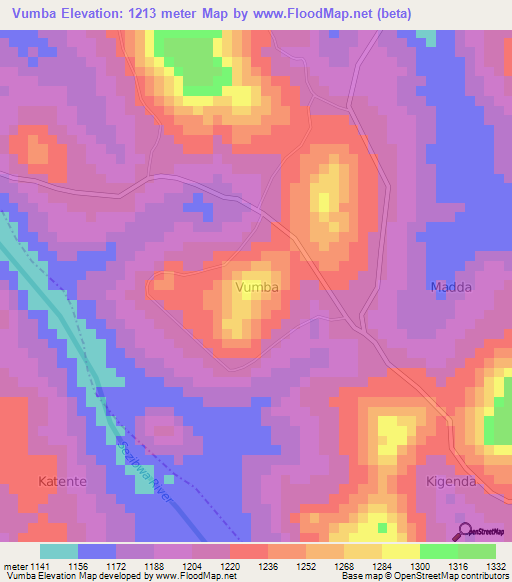 Vumba,Uganda Elevation Map