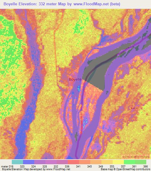 Boyelle,Congo (Brazzaville) Elevation Map