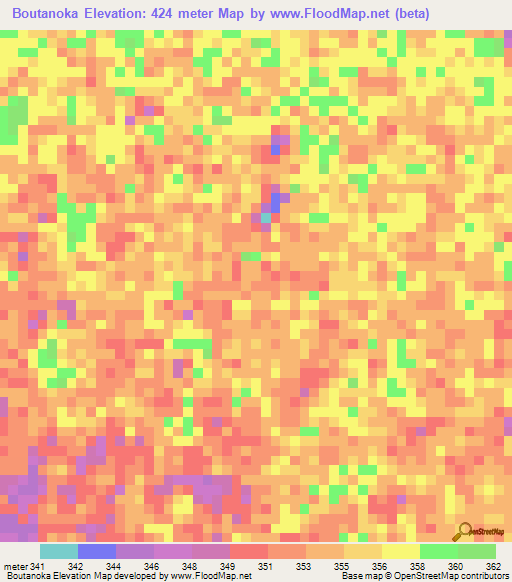Boutanoka,Congo (Brazzaville) Elevation Map