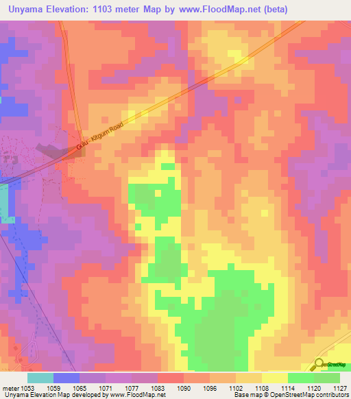 Unyama,Uganda Elevation Map