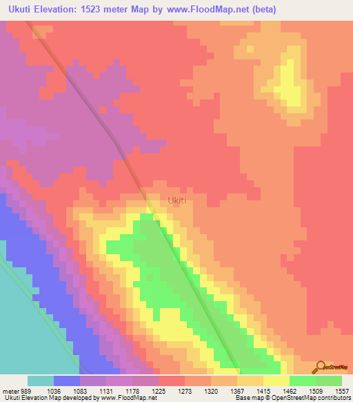 Ukuti,Uganda Elevation Map