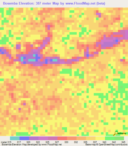 Bosemba,Congo (Brazzaville) Elevation Map