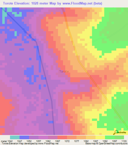 Torote,Uganda Elevation Map