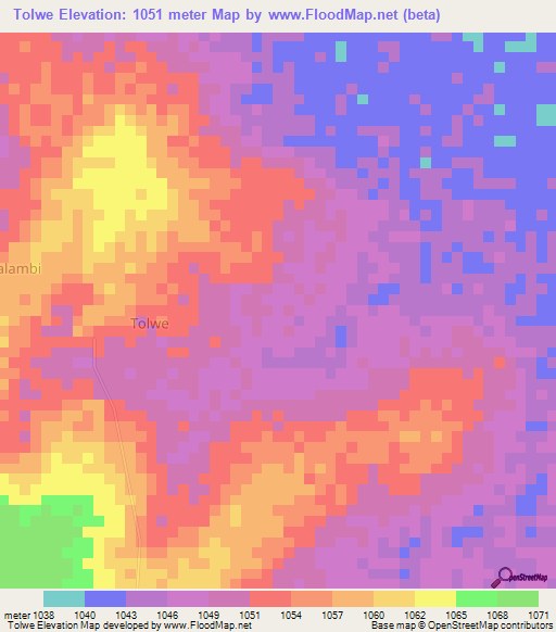 Tolwe,Uganda Elevation Map