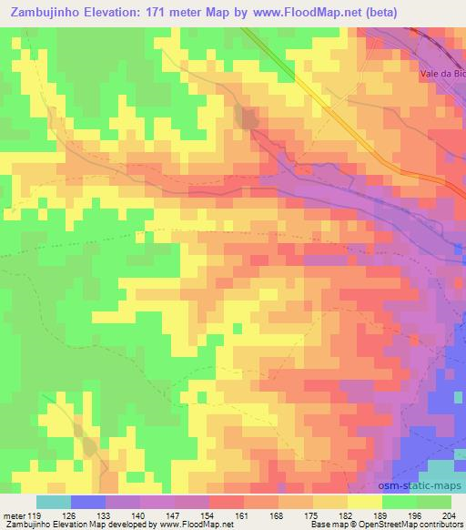 Zambujinho,Portugal Elevation Map