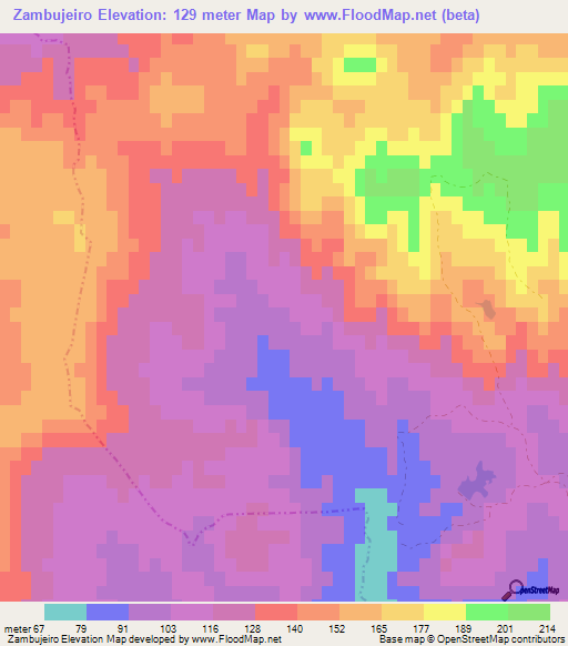 Zambujeiro,Portugal Elevation Map