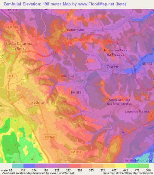 Zambujal,Portugal Elevation Map