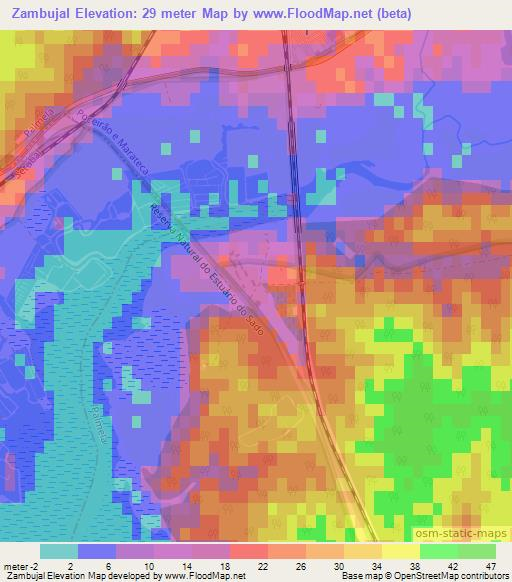 Zambujal,Portugal Elevation Map