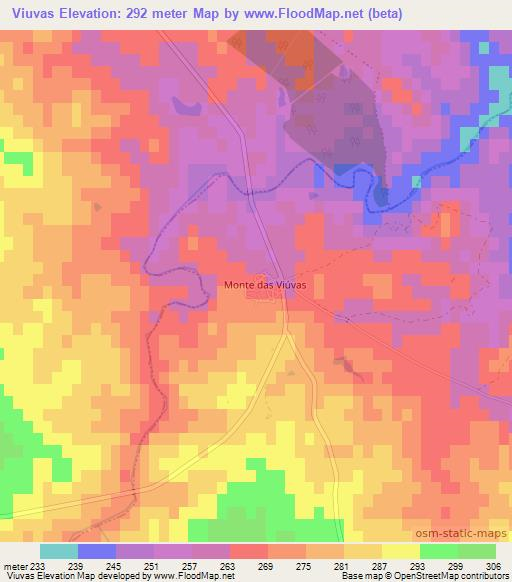 Viuvas,Portugal Elevation Map