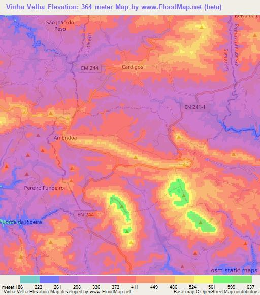 Vinha Velha,Portugal Elevation Map