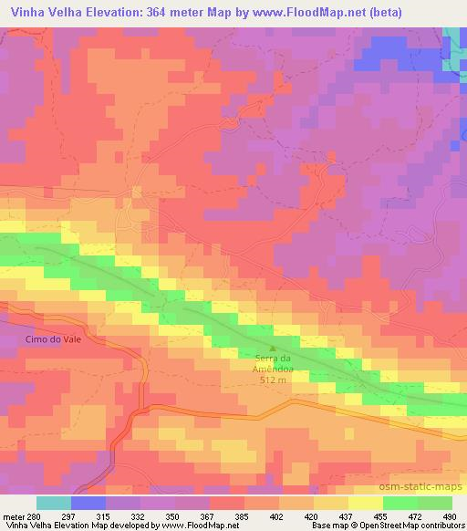 Vinha Velha,Portugal Elevation Map