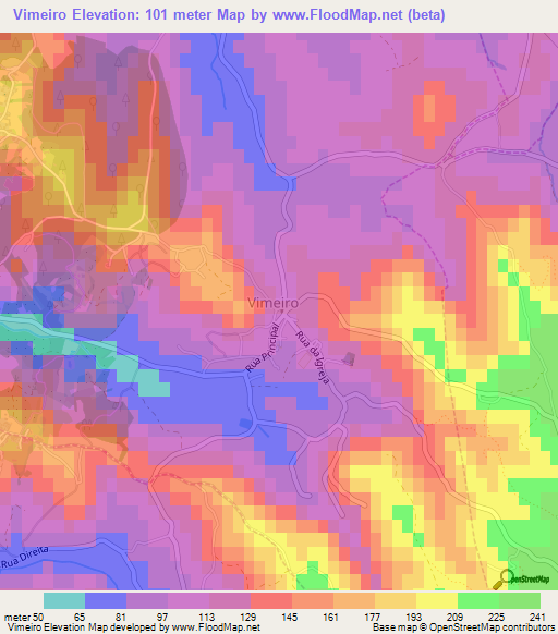 Vimeiro,Portugal Elevation Map