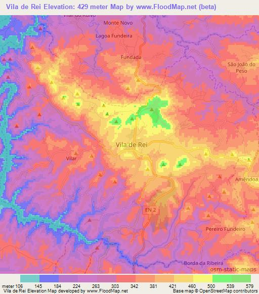 Vila de Rei,Portugal Elevation Map