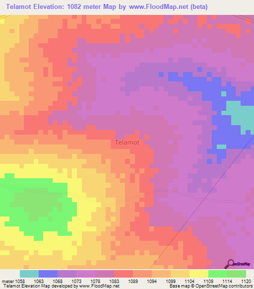 Telamot,Uganda Elevation Map