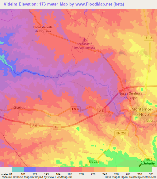 Videira,Portugal Elevation Map
