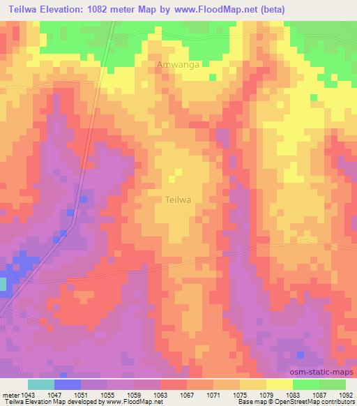 Teilwa,Uganda Elevation Map