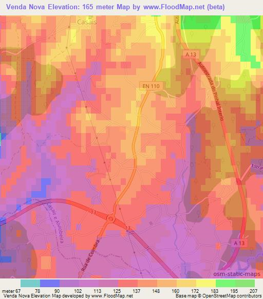 Venda Nova,Portugal Elevation Map