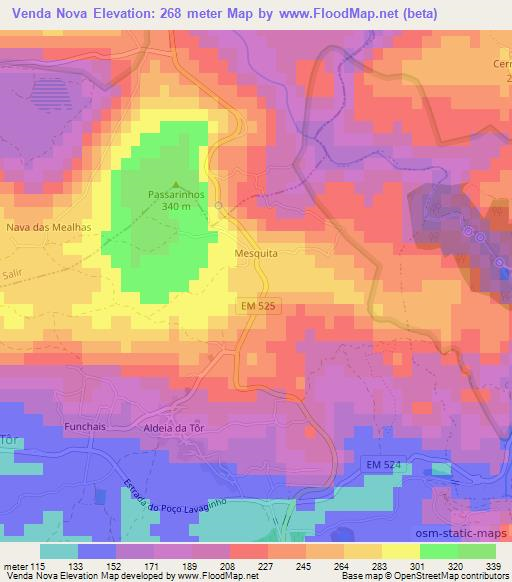 Venda Nova,Portugal Elevation Map