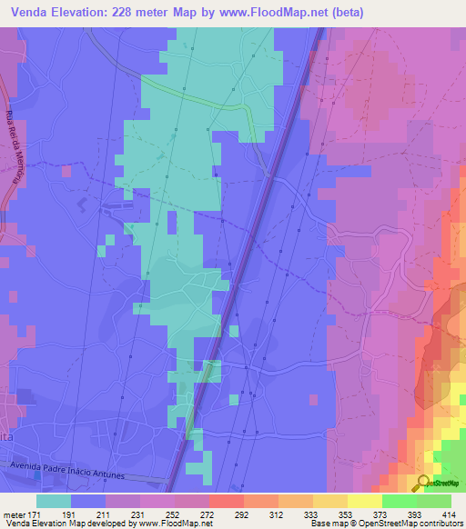 Venda,Portugal Elevation Map