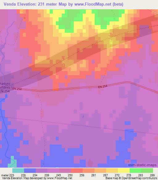 Venda,Portugal Elevation Map