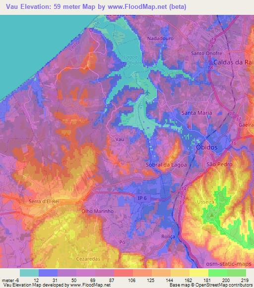 Vau,Portugal Elevation Map