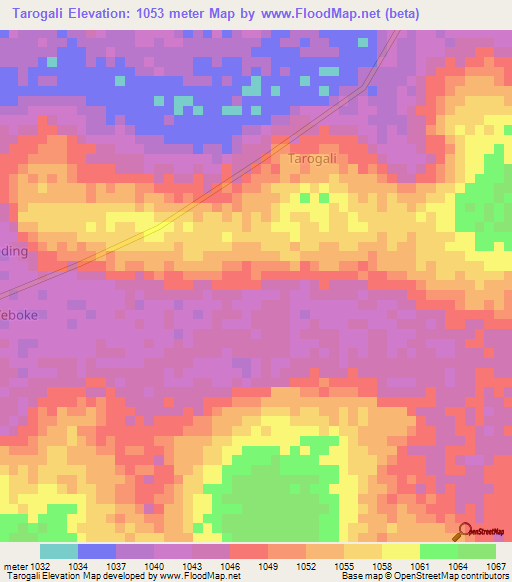 Tarogali,Uganda Elevation Map