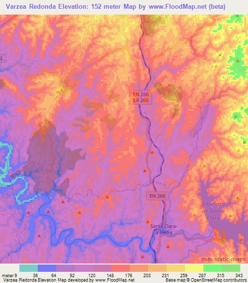 Varzea Redonda,Portugal Elevation Map
